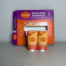 Lume Whole Body Deodorant 72 Hr Smooth Solid Clean Tangerine 2.6 oz - 2 Pack