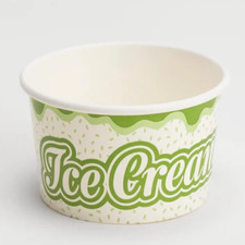 Paper Ice Cream Container 3 Sizes Round Dessert Tub Biodegradable Snack Pot