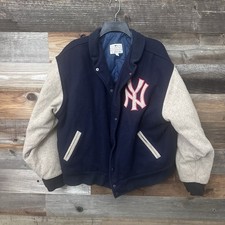 90  s NY Yankees Genuine Merchandise Wool Varsity Letterman Jacket Baseball Large