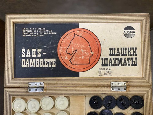Juego de damas de ajedrez vintage URSS gran maestro soviético caja de madera opción de exportación - Imagen 3 de 12