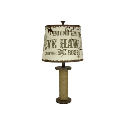 Albert Estate LTD, Spool Table Lamp with Western Themed Lamp Shade
