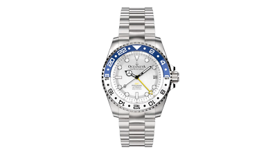 watchdives GMT - Reloj de pulsera automático NH34 de 39 mm, vidrio de