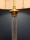 Pair of Large Crystal Columnar Lamps by Designer Warren Kessler — photo 10