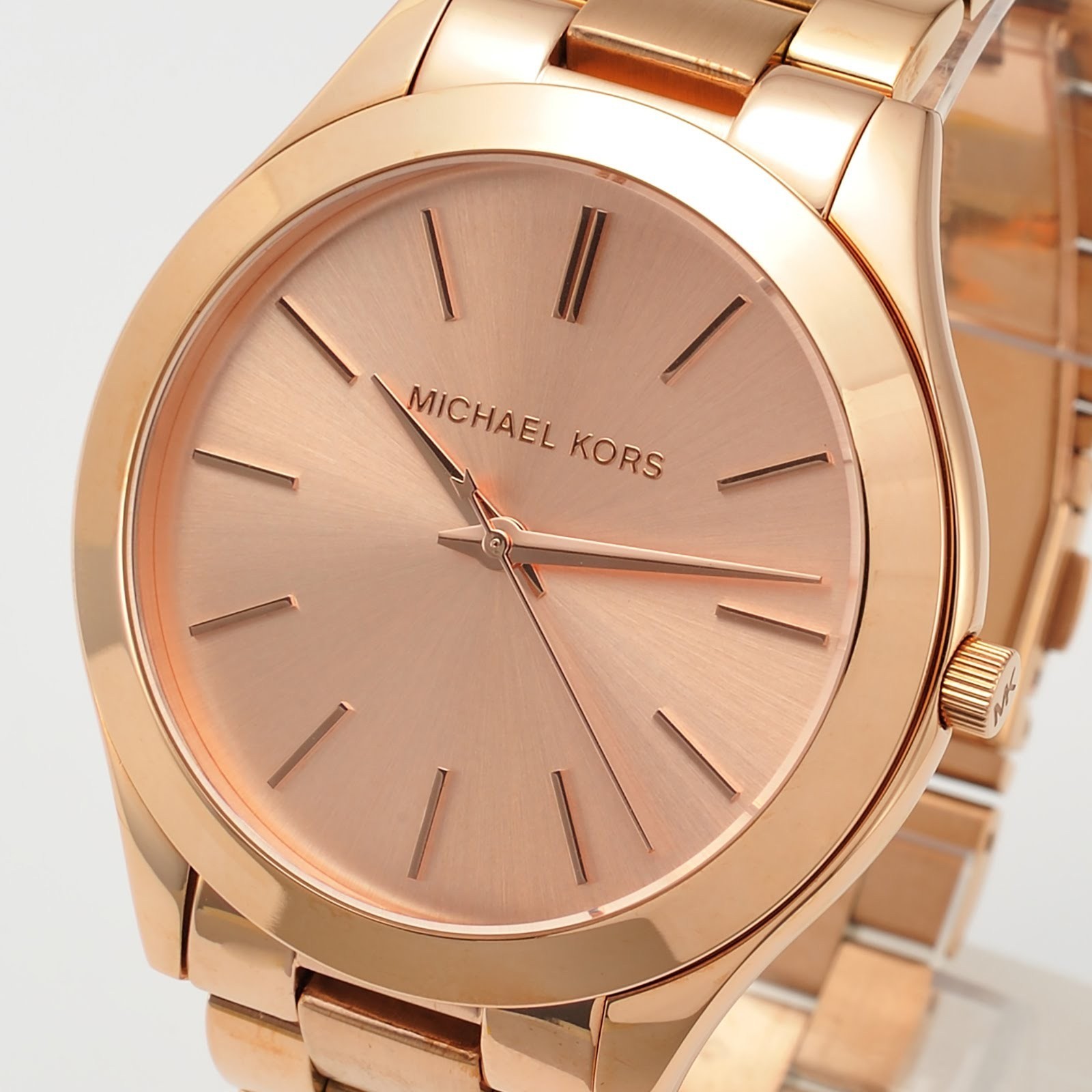 NEW Authentic Michael Kors Slim Runway Rose Gold Tone Women