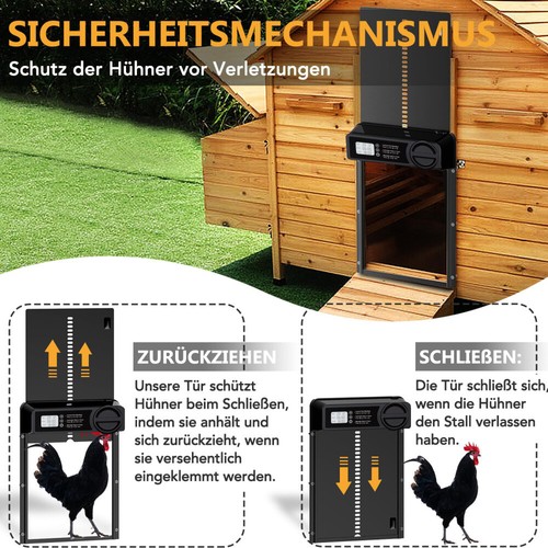 Alu Hühnerklappe Elektrisch Hühnertür Hühnerstalltür Automatische mit/ohne Solar - Bild 5 von 57