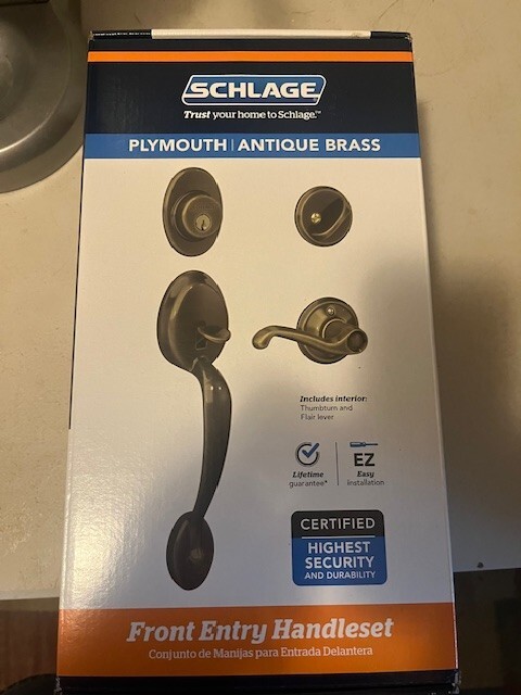 schlage front door entry handleset