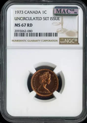 1973 Canada Small Cent 1C NGC MS67 RD MAC - Quality