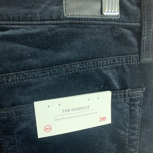 NEW Ag Goldschmied Isabelle high Rise Crop in Velvet jeans Super Black Size 30 - Picture 9 of 10