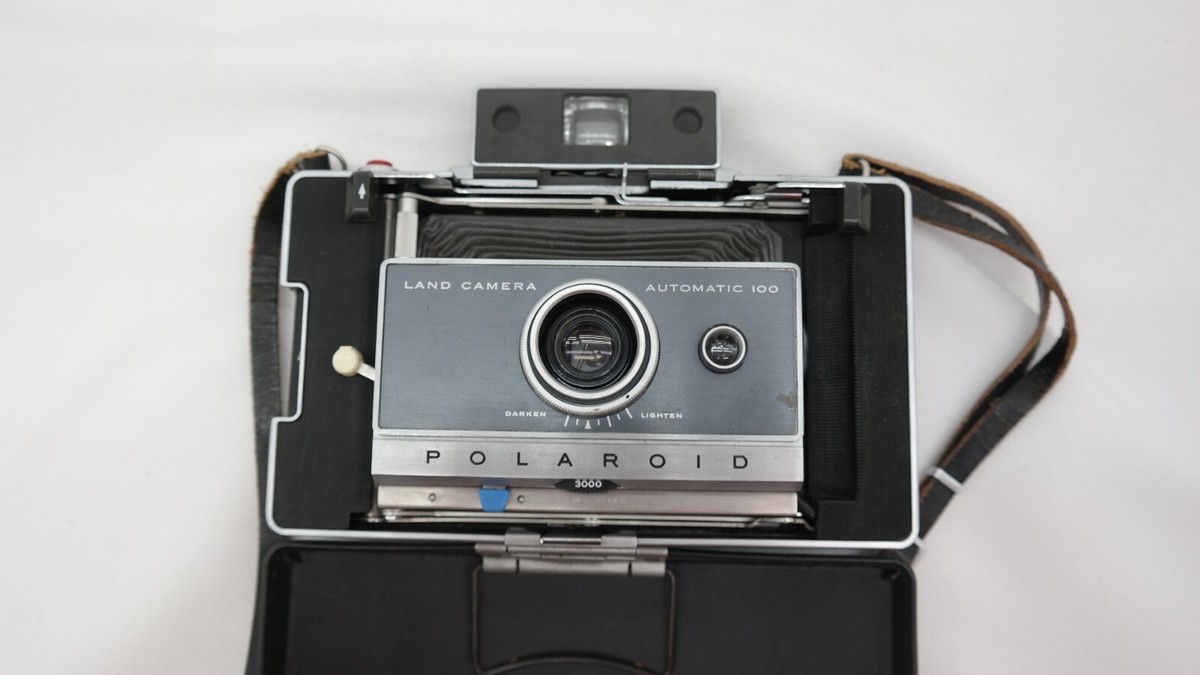 Vintage Polaroid Land Camera Automatic 100 with Leather