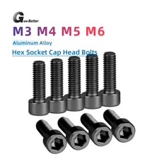 M3 M4 M5 M6 Aluminum Alloy Socket Cap Screws Allen Key Bolts 7075 Anodized Black