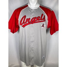 Los Angeles Angels of Anaheim MLB Grey Retro Jersey Men's LARGE