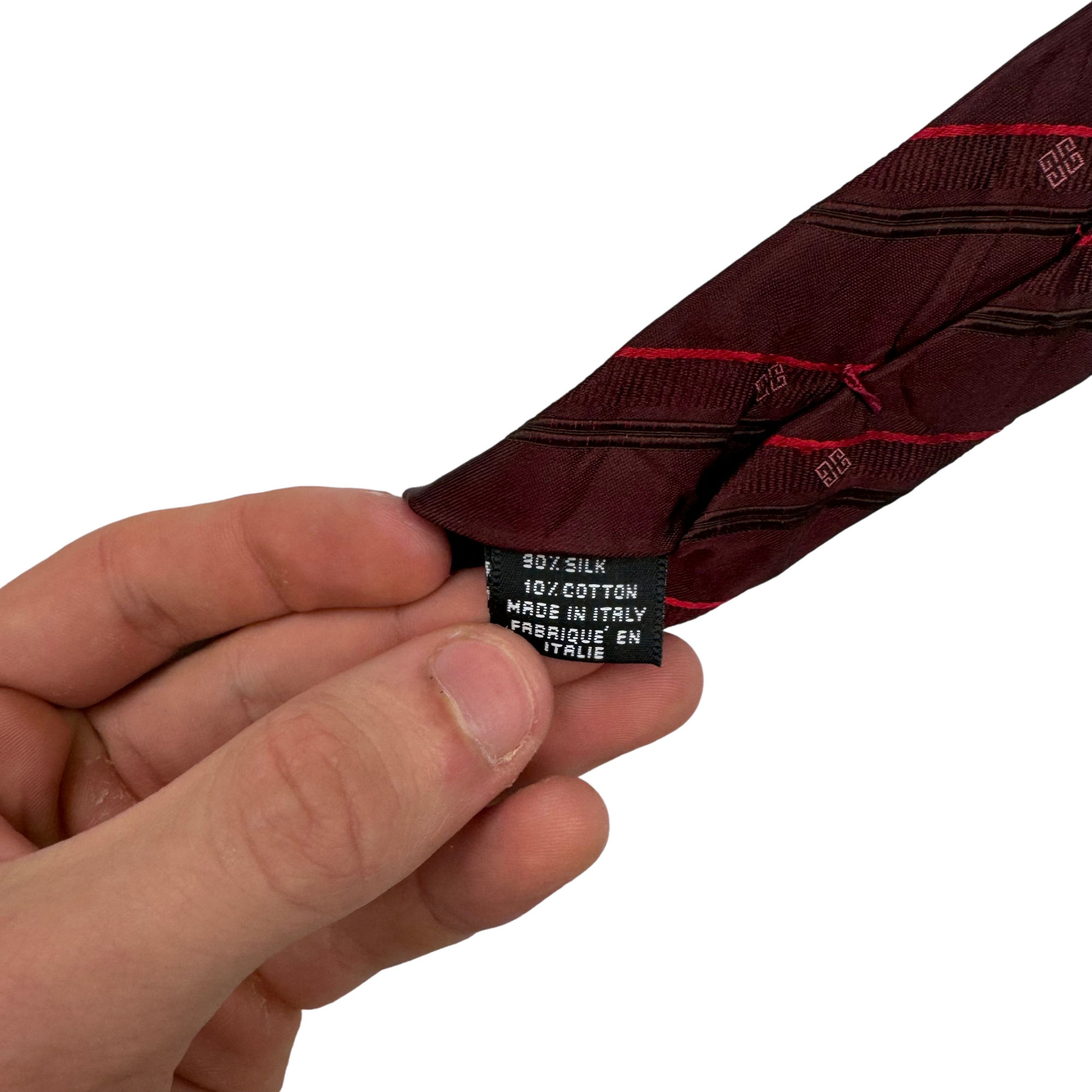 Givenchy Red Silk Cotton Tie Patterned One Size image 5