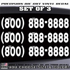 Truck Semi Rig Door Phone Number Vinyl Decal Sticker Business Die Cut Lettering