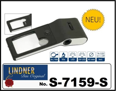Lindner S7159 S Multifunction Magnifier 6 In 1 3X 10X + LED + UV + Microscope