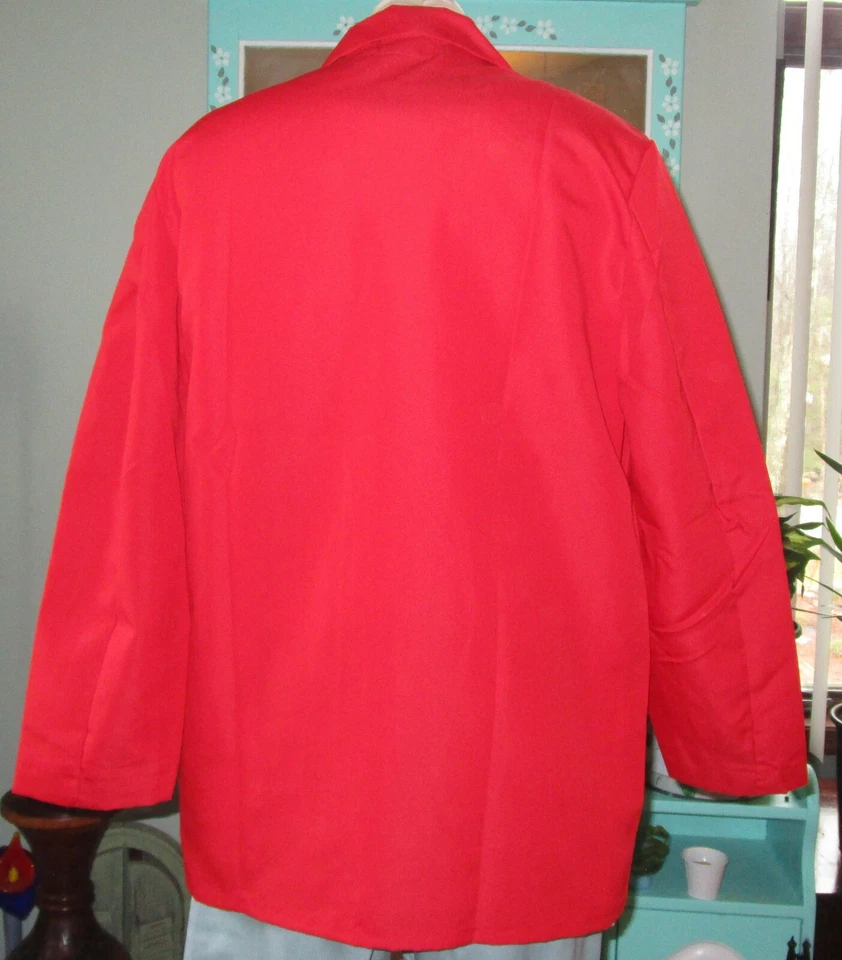 Best Medical Wear Staff Lab Coat Scrubs Uniform 30" Long Sleeve Red Size M to 5X - Image 4 of 4