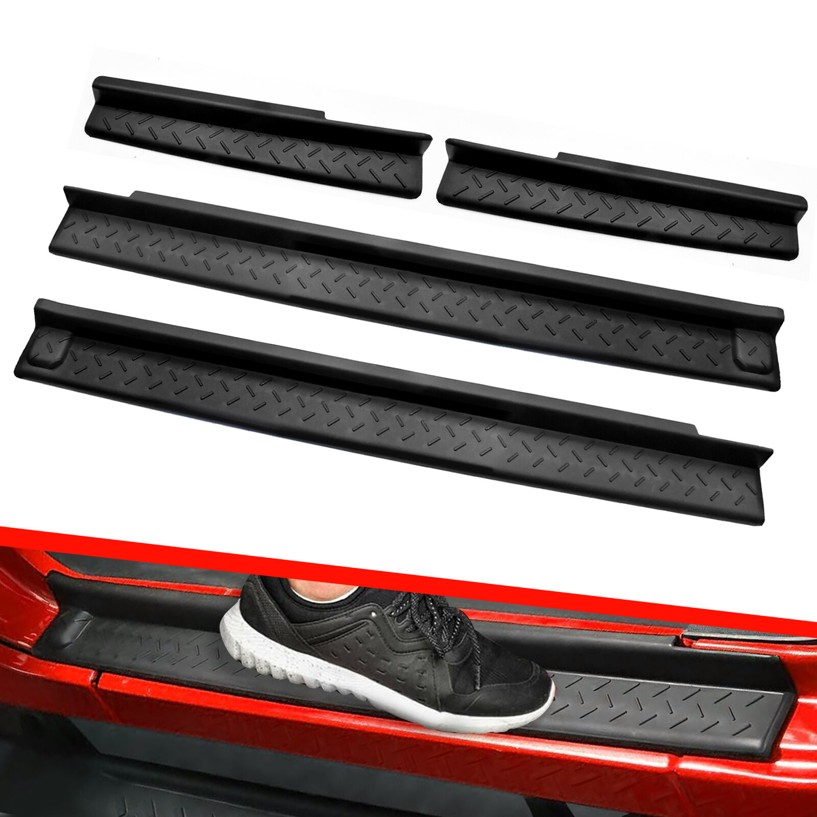 4-Piece Door Sill Guard Kit for 2007-2018 Jeep Wrangler JK & JKU Models