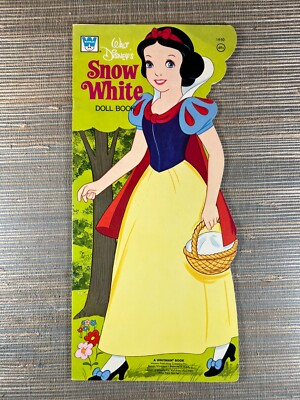 Walt Disney's Snow White Paper Doll Book 1974 Whitman #1950 Seven Dwarfs Uncut