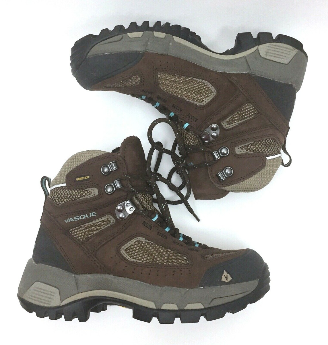 Bottes De Randonnée Vasque Femme 7,5 M Cuir Beige, Respirantes Et Confortables Avec Goretex Et Semelle Vibram