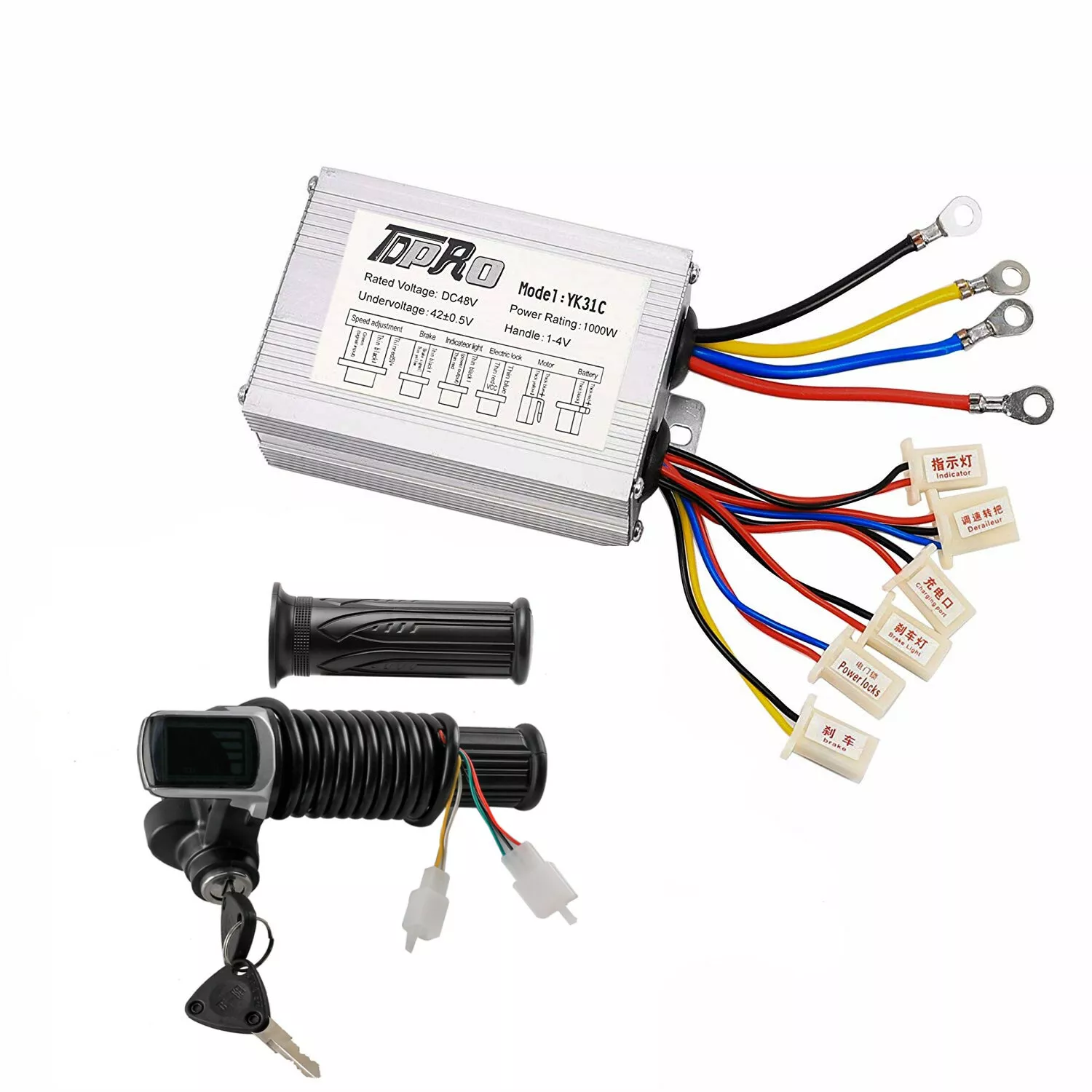 48V 1000W Electric Motor Brush Controller + LCD Throttle For E-Bike Go kart ATV