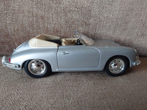 welly porsche 365b 1:24 Scale Silver Toy Car - Picture 5 of 12