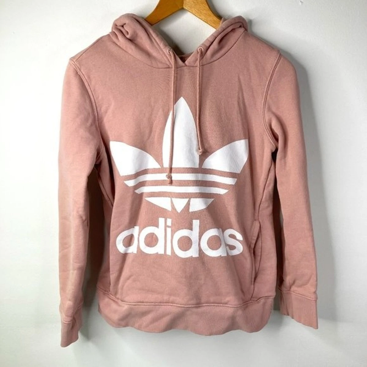 adidas trefoil blush long sleeve sweatshirt hoodie kangaroo pocket | eBay