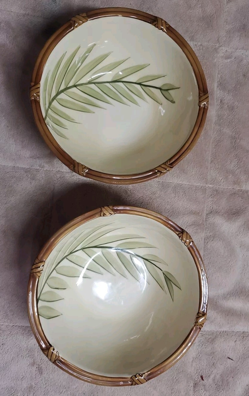 clay art bowls, Bamboo Pattern 6 3/4" Wide 3" High NEW Set Of 2 eBay