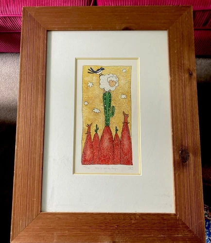 Limited Edition Signed Lithograph John James240/750 Sheep Framed Not My Day