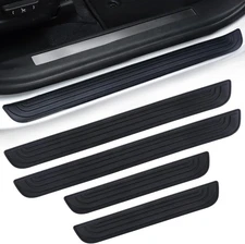 4x PVC Soft Rubber For Volkswagen Car SUV Door Scuff Sill Cover Panel Protector