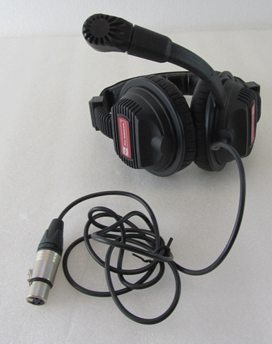 PI Production Intercom DMH220 4 Pin Female XLR Input Mic Audio Headset Red Badge