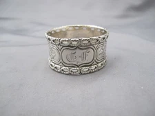 Nice Victorian COIN SILVER NAPKIN RING-Pierced Edge Engine Turned-Mono CF