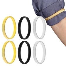 Sleeve Holders,Stretchy Anti-Slip Metal Sleeve Garters, Elastic Arm Straps 6PCS