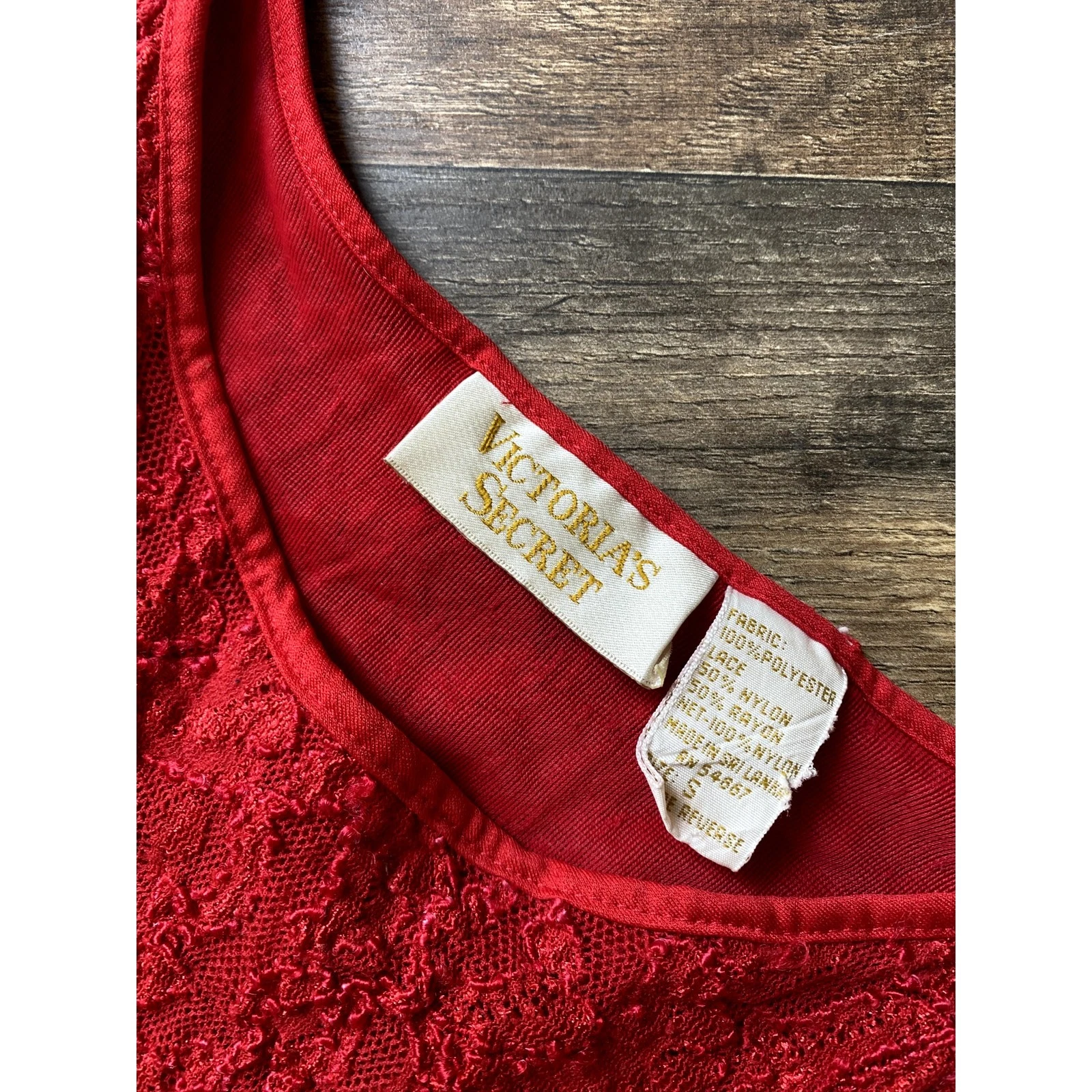 UNDERCOVER Vestito Slip Babydoll Vintage G Label Victoria's Secret Rosso Piccolo