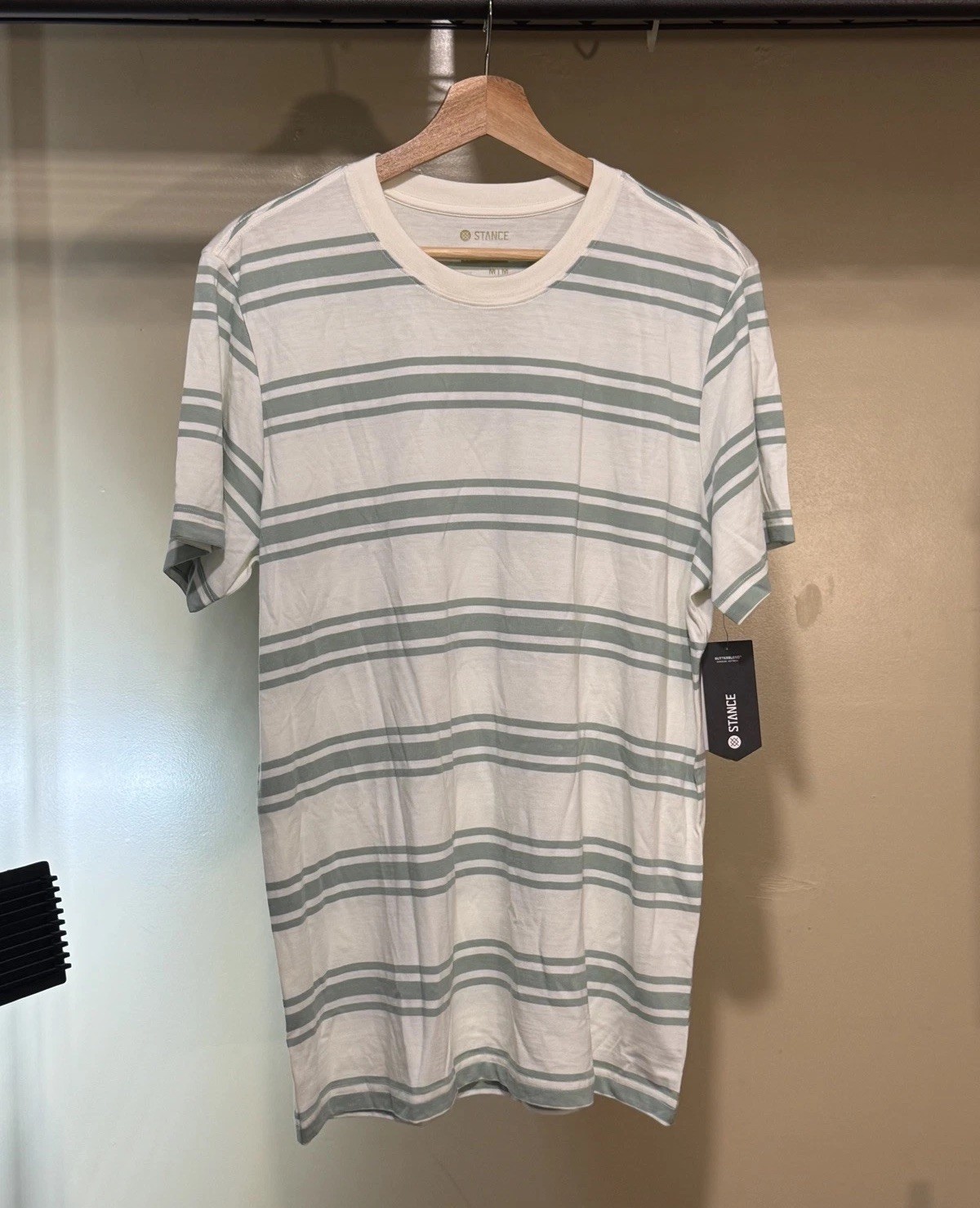 Stance Premiere Tee With Butter Blend Men’s Size Medium Seagreen Stripe Shirt