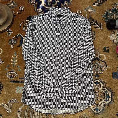 Men John Richmond Cariamba Razor Shirt Black White Designer 
