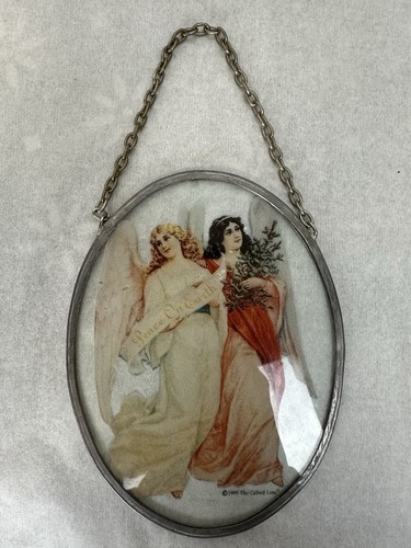 Vintage 1995 Glass Angels Oval Suncatcher 4" X 5 1/2" The Gifted Line