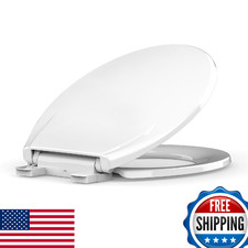 Toilet Seat Round Quick-Release  Quick-Attach Plastic, Slow Close, No-Slam