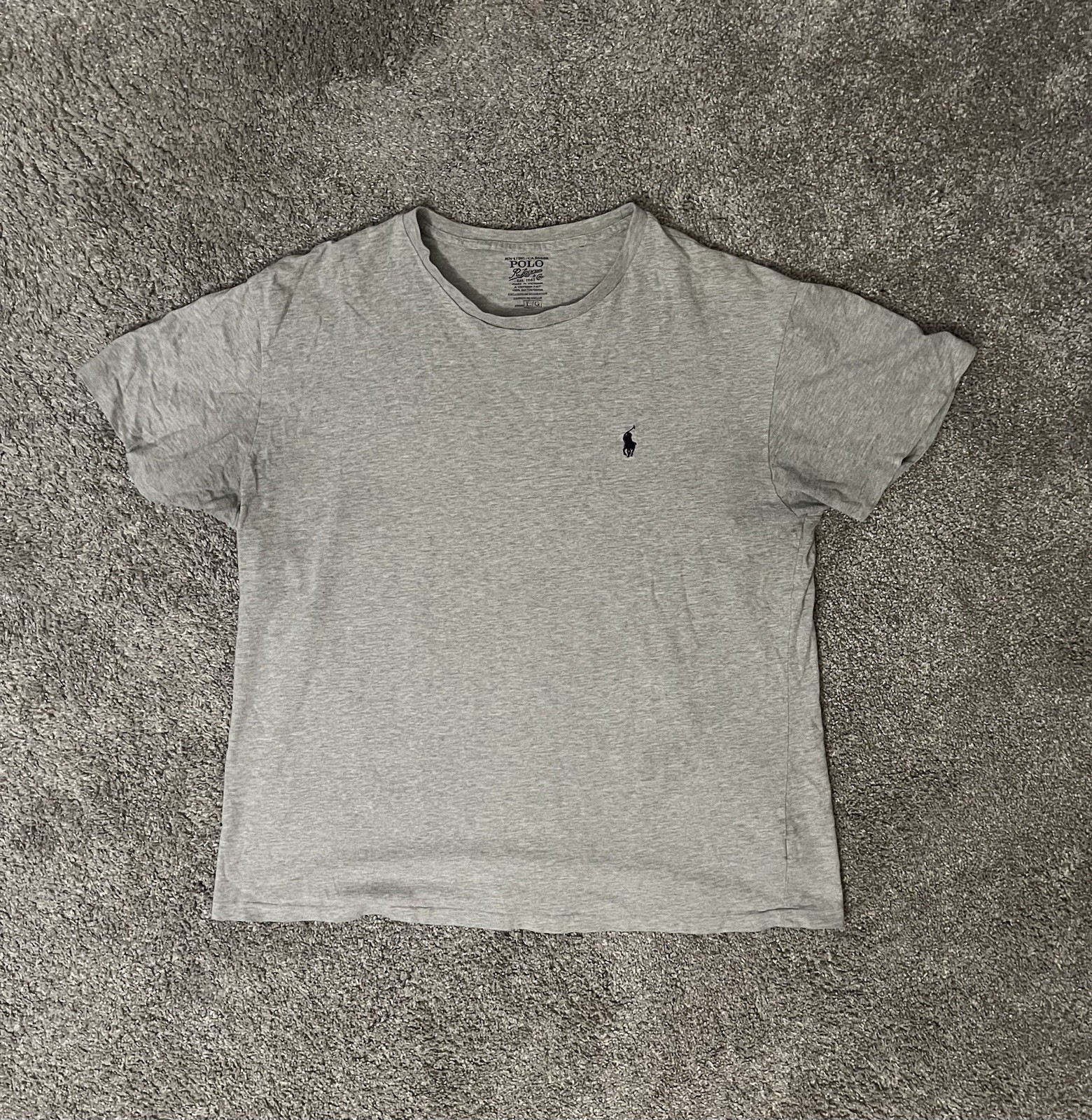 Polo Uomo Ralph Lauren Pony Grigio Nero Logo Camicia Taglia Media