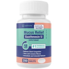 Mucus Relief Guaifenesin 600mg 200 Tablets, 12-Hr Extended-Release Expectorant