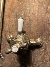 Aqualisa Aquatique Thermostatic Exposed Shower Valve Gold/Brass and Pipe