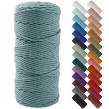 Eucalyptus Macrame Cord 3mm x 109yards, Colored Macrame Rope Cotton Rope Macr...