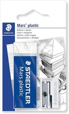 STAEDTLER 526-S3BK2D Blisterkarte mit 1 ST Mars plastic Radierer und 1 ST