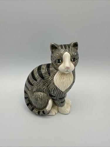 Vtg Otagiri Tabby Cat Gray Pepper Shaker Elizabeth King Brownd