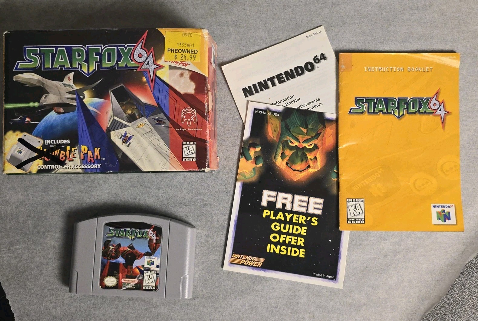 Star Fox (Nintendo 64 N64) Complete in Big Box No Rumble Pak