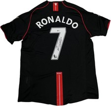 AIG SIGNED AUTOGRAPHED BLACK JERSEY CRISTIANO RONALDO BECKETT COA
