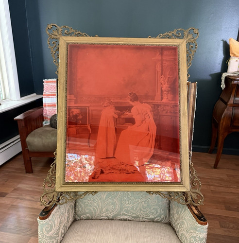 Baker Art Gallery 1896 Ruby Framed Portrait Photograph of Women