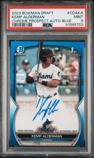 2023 BOWMAN DRAFT CHROME PROSPECT AUTO BLUE KEMP ALDERMAN 133/150 PSA 9