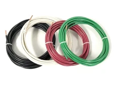 100' EA THHN THWN-2 MTW 14 AWG Gauge-Black-White-Red-Green-Ground Hook Up