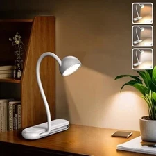 USB LED Desk Light Dimmable Bedside Reading Lamp Rechargeable Touch Control US