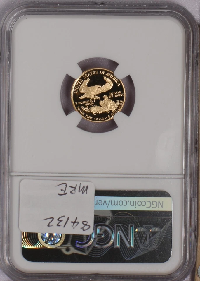 1991-P Gold Eagle 1/10 oz. $5 NGC PF70 Ultra Cameo. Free shipping. - Image 2 of 4