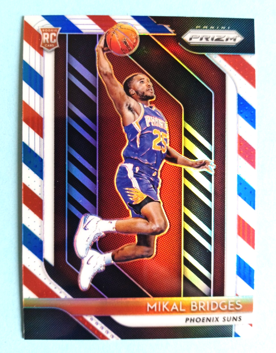 2018-19 PANINI PRIZM MIKAL BRIDGES #289 RC RED WHITE & BLUE ROOKIE PHOENIX SUNS